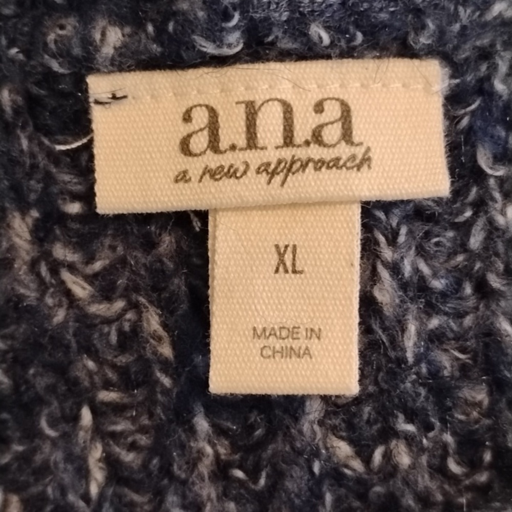 a.n.a. Woman's Navy Marl Round Neck Sweater, Size: XL, NWT - Picture 5 of 8